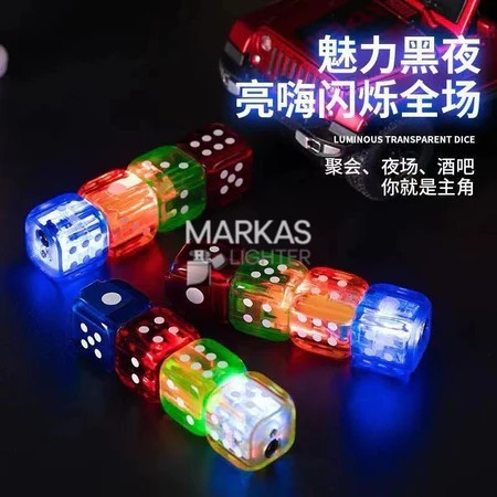 Korek api unik gas dadu bara jet led transparan