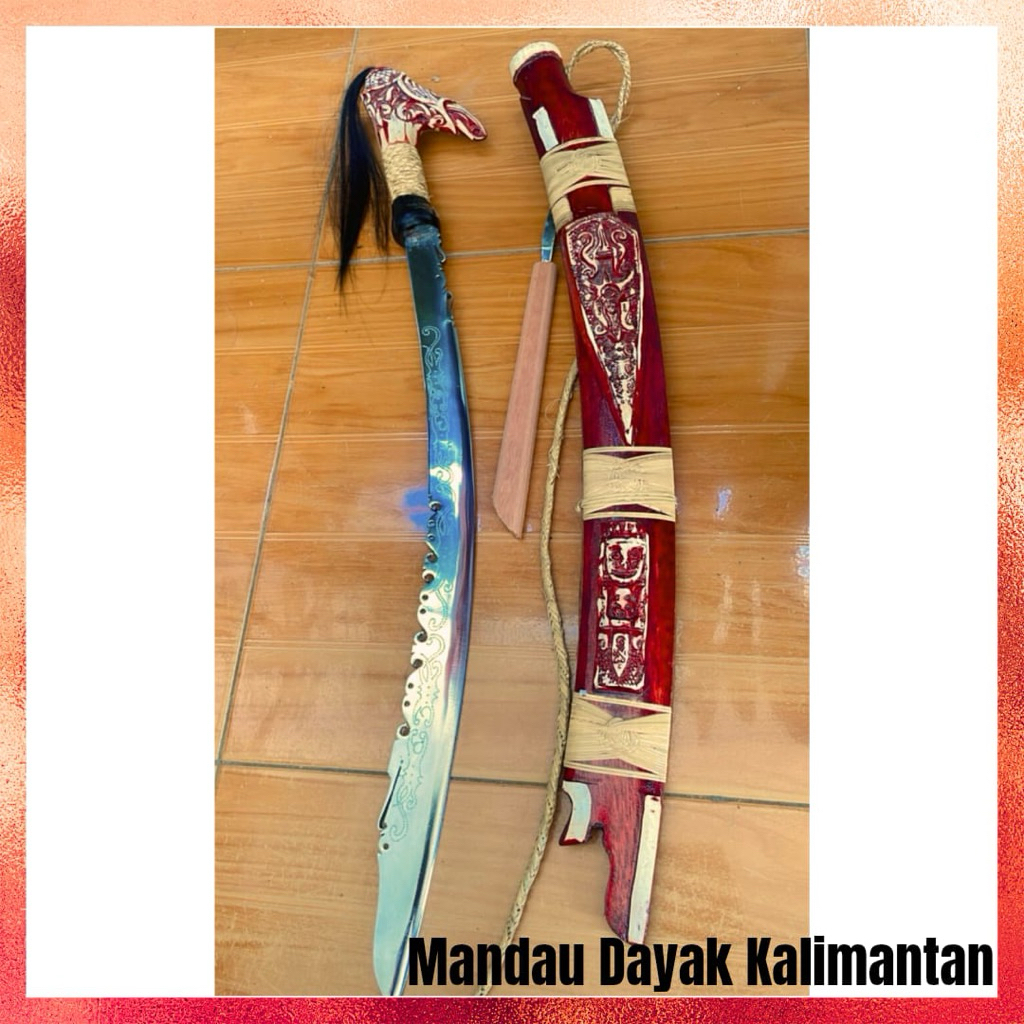 MANDAU DAYAK KALIMANTAN BAJA PUTIH ANTI KARAT