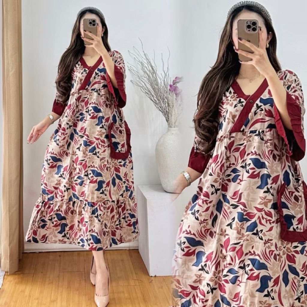 daster kimono/ daster jumbo LD 120cm busui / longdress / daster gamis busui / daster panjang