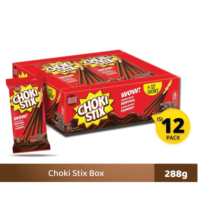 

1 BOX Choki Stix Box 12 Pcs Coklat Halus Renyah 288gr