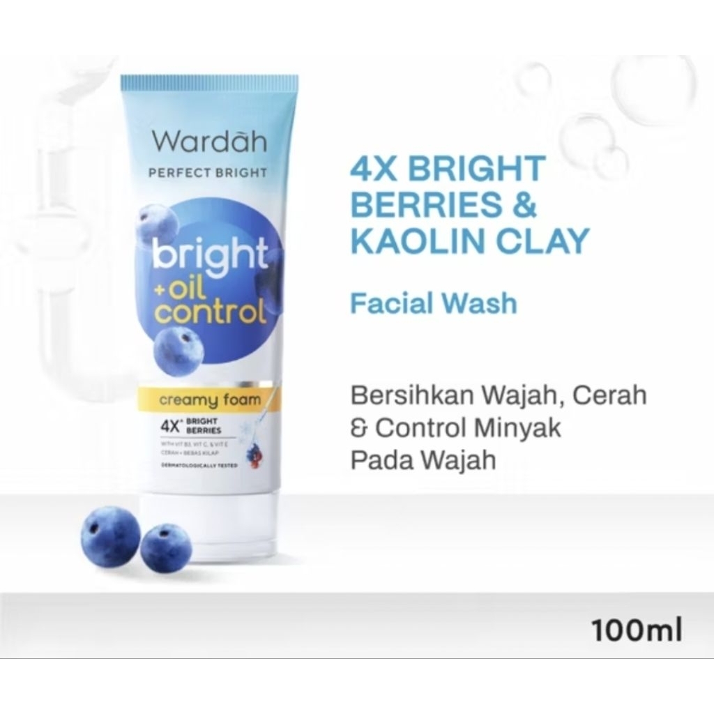 Wardah facial foam oil bright control/wardah facial foam/warda pembersih wajah/sabun wajah/sabun pem