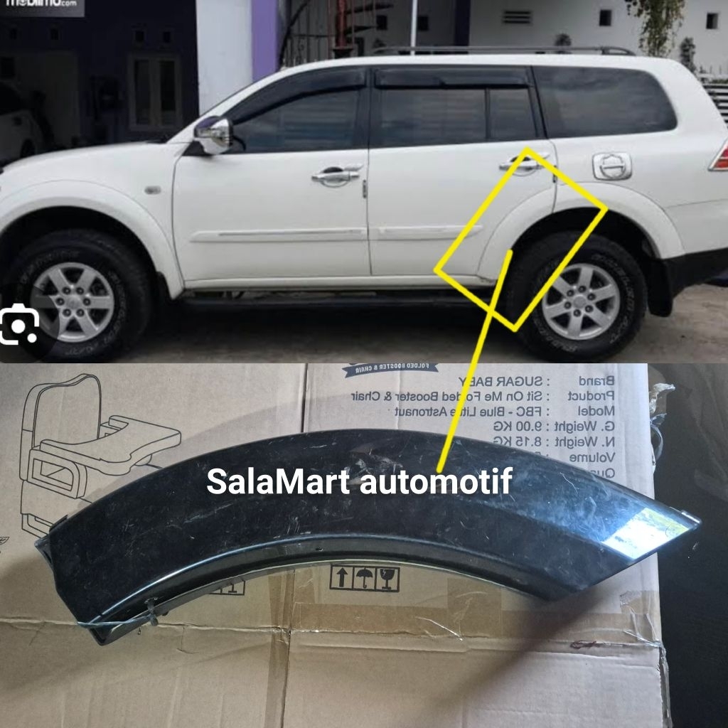 Over fender list spakbor pajero sport 2009 2010 2011 2012 2013 2014 2015