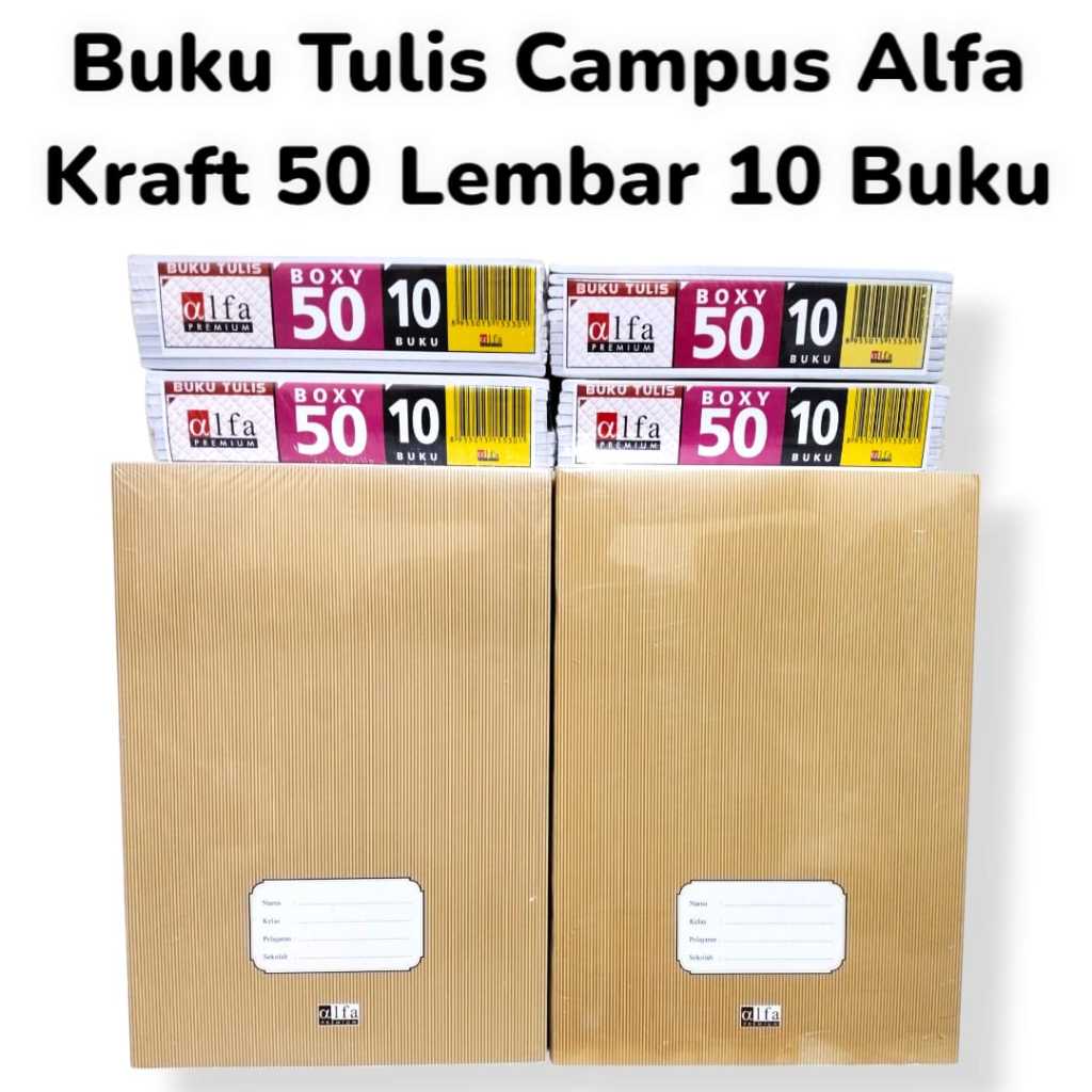 

AS888 - Buku Tulis Kraft Alfa Campus Cover Coklat 1 Pack 10 Buku