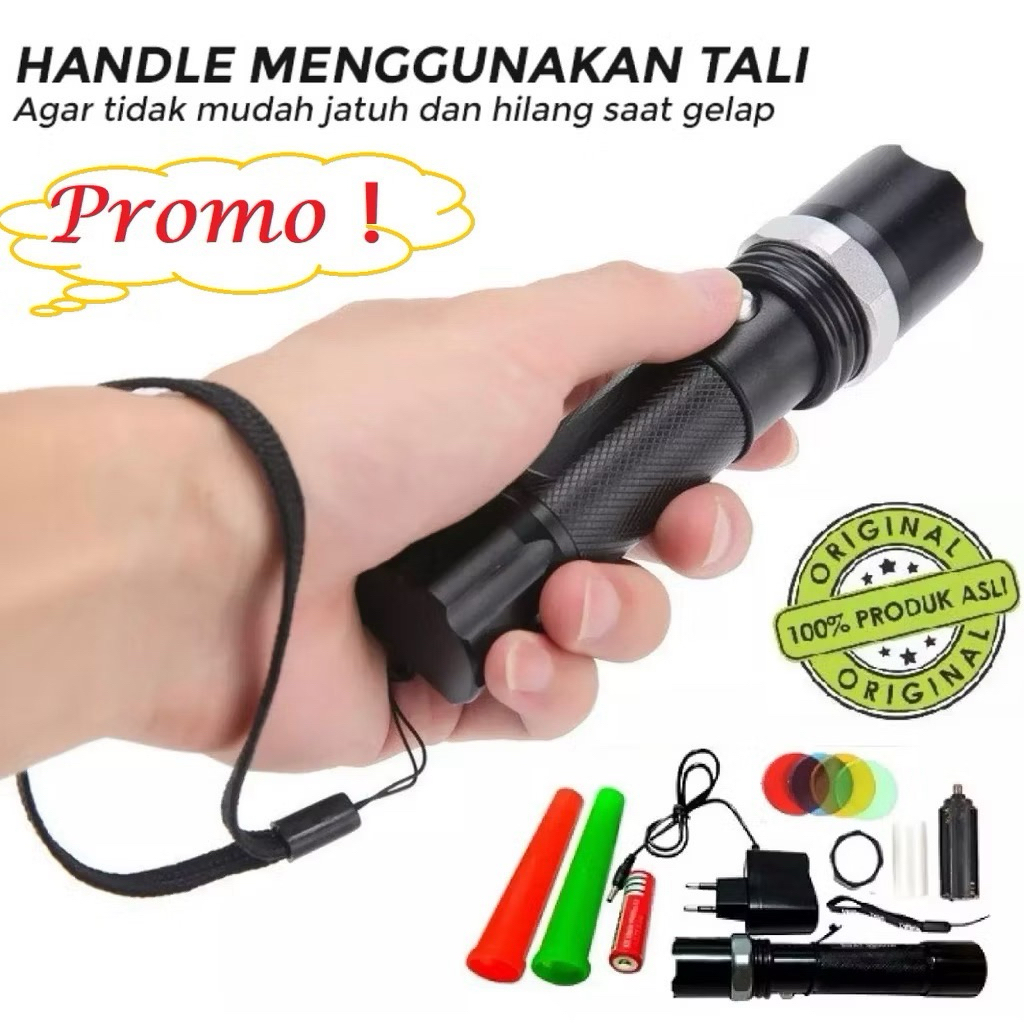 Senter Swat Police Accessories Full Set Sx8008 - senter led super terang - senter swat - senter poli