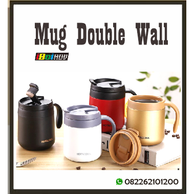Mug/Gelas/Cangkir Double Wall Bahan Stainless Custom