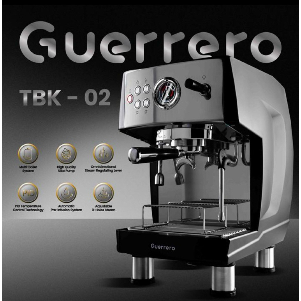 MESIN KOPI ESPRESSO - ESPRESSO MACHINE GUERRERO TBK02 SEMI COMERCIAL DOUBLE THERMOBLOCK