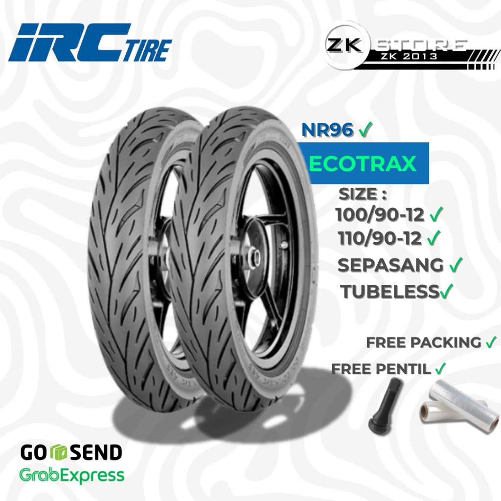 Ban IRC Ecotrax NR96 Donat Ring 12 100/90 & 110/90 Tubeless