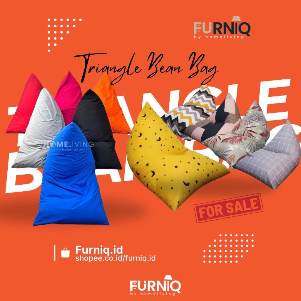 FURNIQ.ID - TRIANGLE BEAN BAG - BEAN BAG MURAH - BEAN BAG SOFA- SOFA SANTAI - SOFA PANTAI