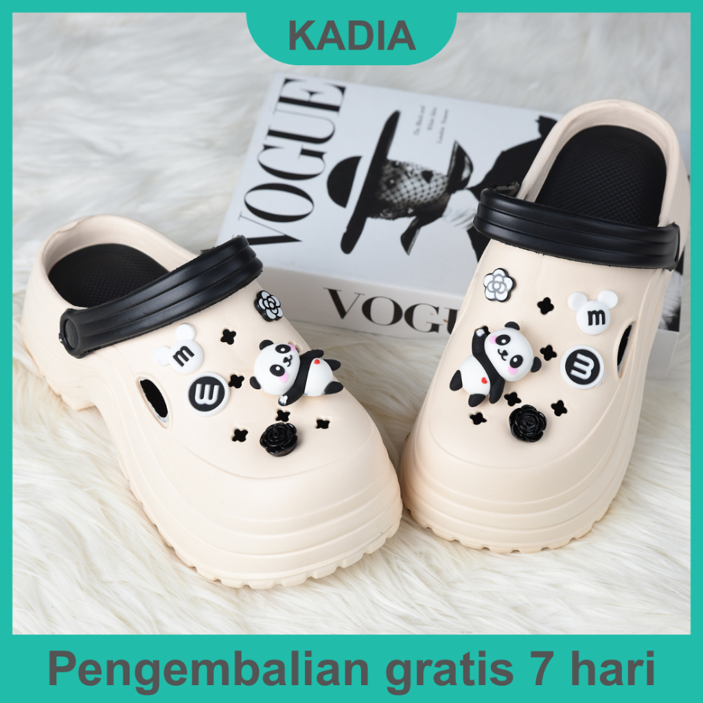 Gosome Sendal Wanita Selop, Slip On FUJI Permata Platform Anti-Slip SendalTinggi Clogs