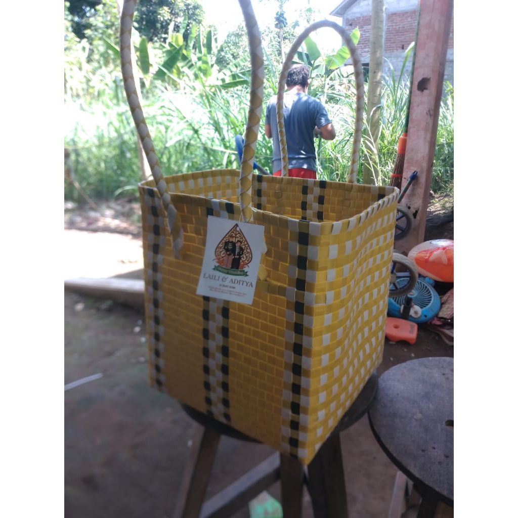 tas jalin rotan anyaman belanja premium halus TERMURAH