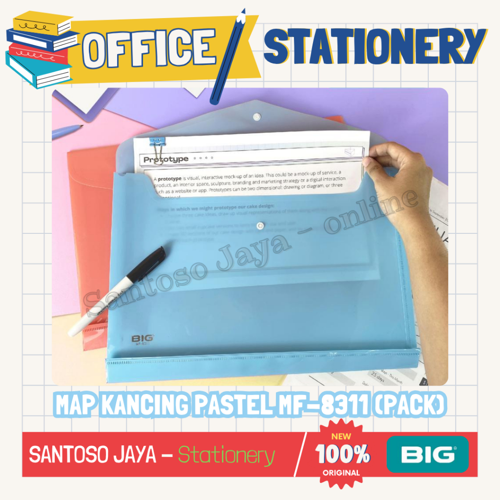 

Map Kancing Pastel BIG Pak - Map Plastik F4 Folio Pack 12 pcs MF-8311