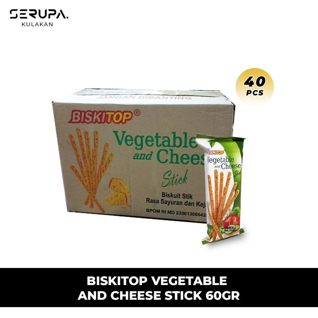 

Biskitop Vegetable Cheese Stick 1 Dus – Snack Keju Sayur Favorit Keluarga