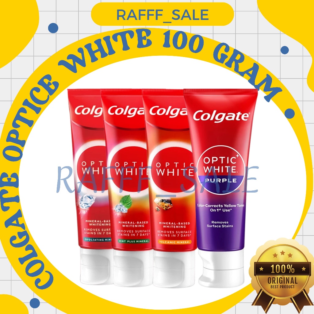 Colgate optic white pasta gigi 100 gram - pasta gigi colgate