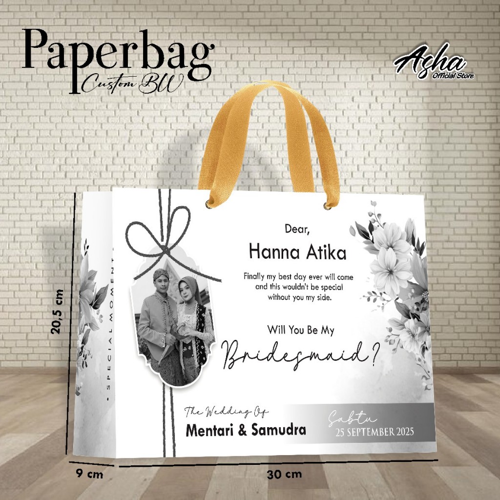 

PAPER BAG CUSTOM TEMA BW FREE FOTO - PAPER BAG CUSTOM NAMA WEDDING CUSTOM