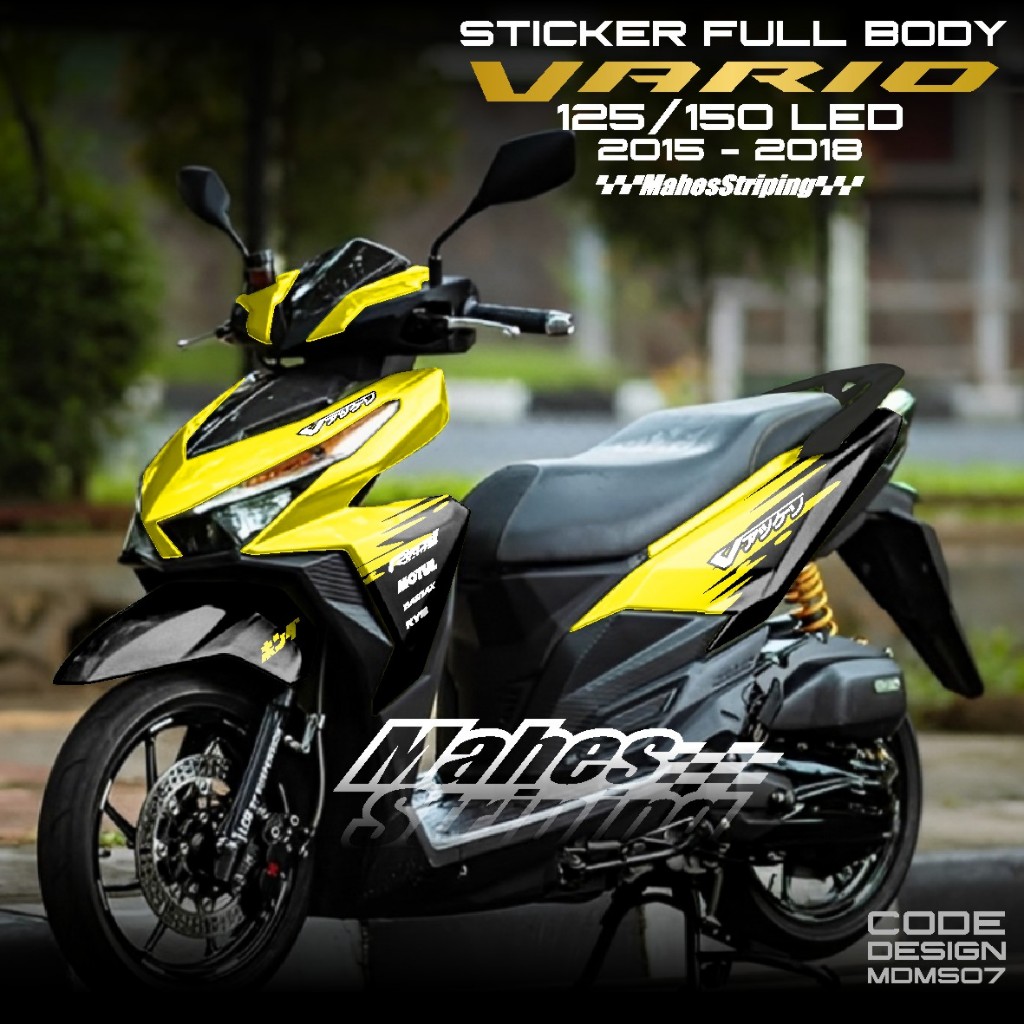Decal Sticker Vario 125 / 150 LED OLD Full Body 2015 2016 2017 2018 MDMS 07 Desain Grafis Minimalis 
