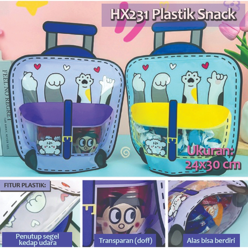 

HX231 [10 pcs] Tas Plastik Model Koper Snack Hadiah Ziplock Birthday Packaging Goodie Bag