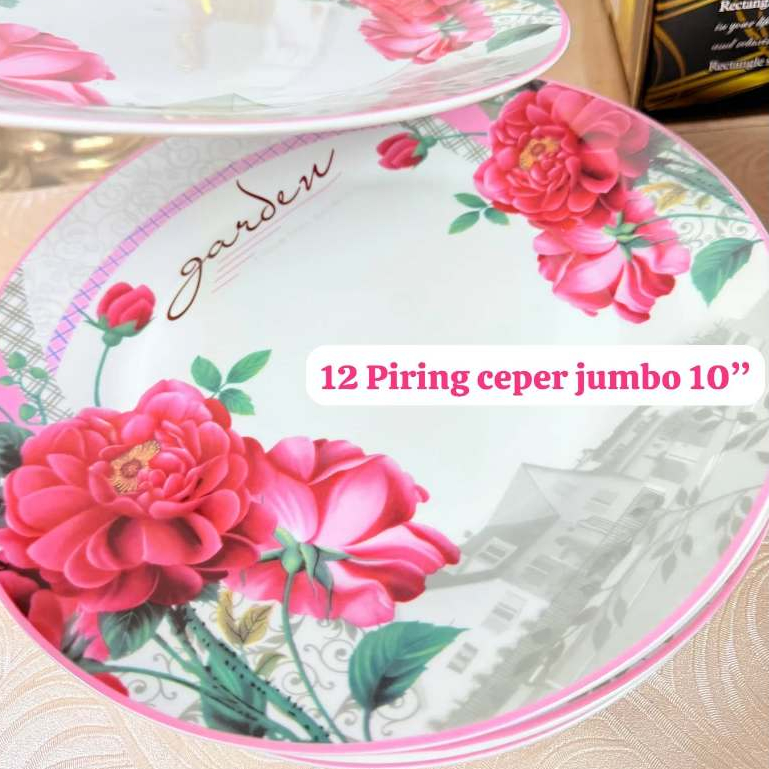 [12Pcs] Piring Makan - Piring Set - Piring Keramik 10.5 Inch Fiorenza FZ812-DP105R