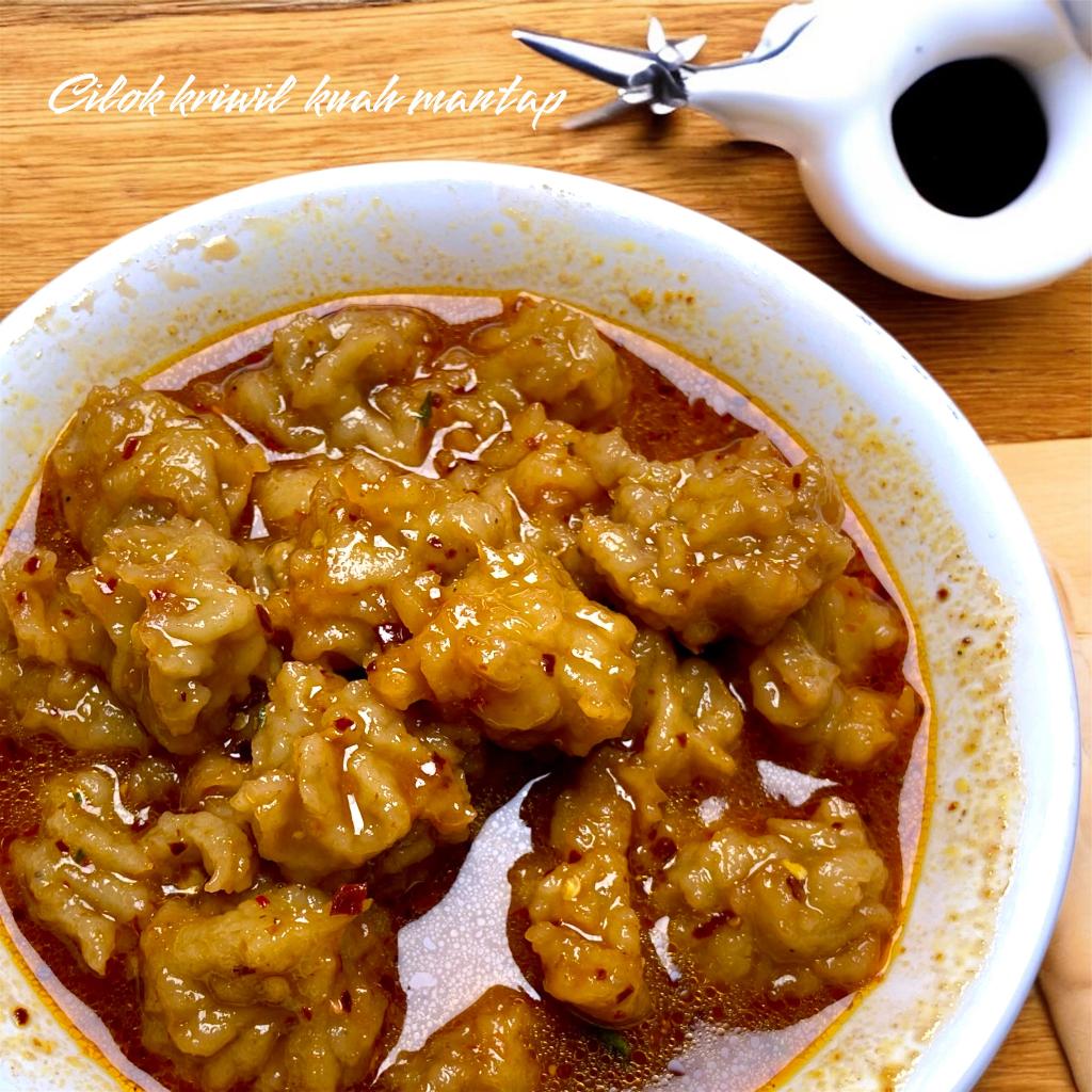 

Baci kriwil kuah Pedas mantap Saus Misdaseum Daging SAPI