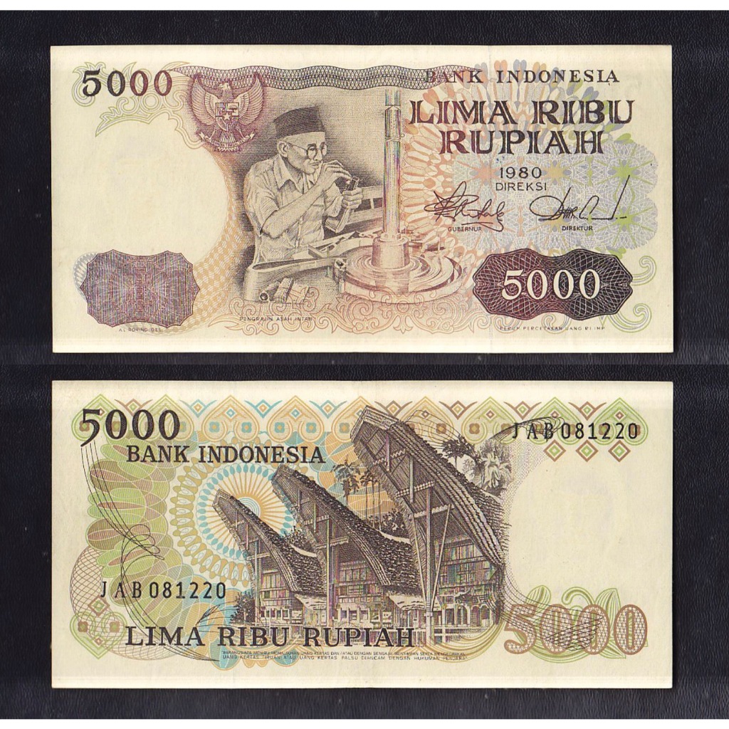Uang kuno 5000 rupiah tahun 1980 Pengasah Intan