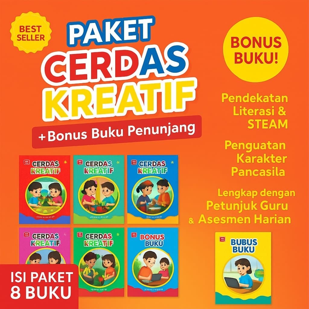 Buku Kurikulum Merdeka TK PAUD|Buku Tk paud Kurikulum Merdeka|Cerdas Kreatif