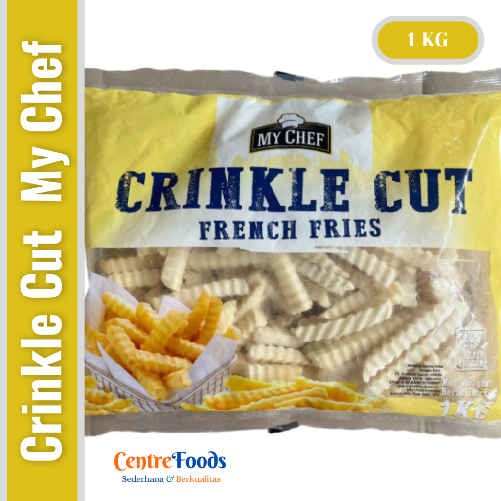 

Kentang Goreng Iris Kerut Zig Zag - Crinkle Cut French Fries MY CHEF | I 1 Kg [ Harga Per BKS ]