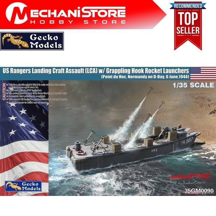 GECKO 1/35 US Rangers Landing Craft Assault (LCA) w/Grappling Hook Rocket Launchers, D-Day Normandy,