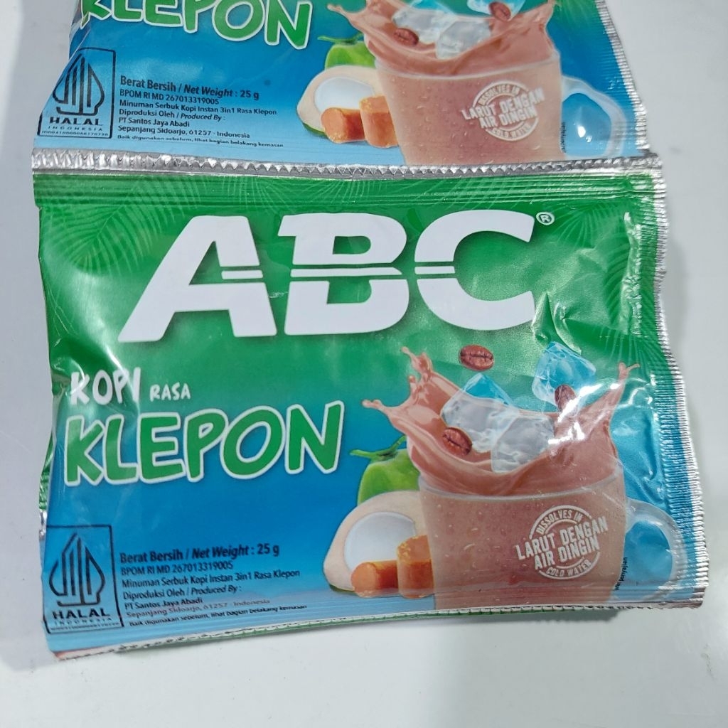 

Kopi abc rasa klepon/kopi abc 10 pcs