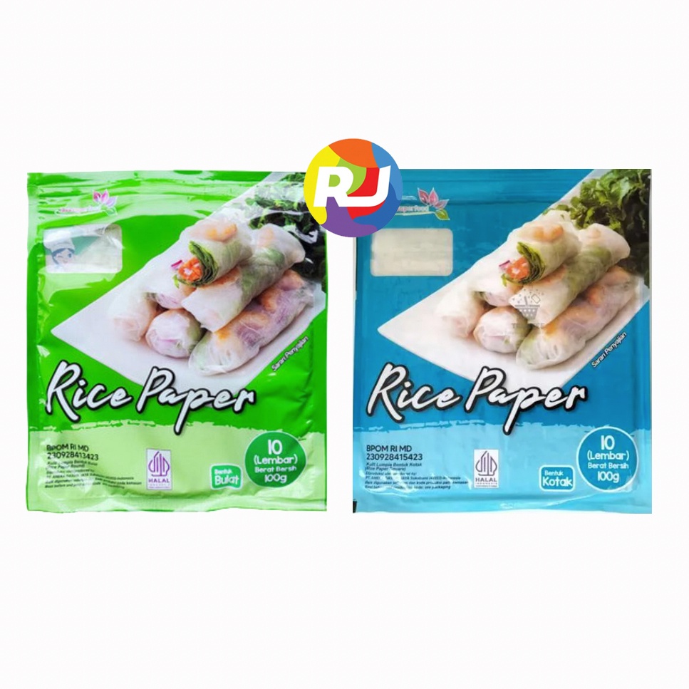 

Terlaris JavaSuperfood Rice Paper Kulit Lumpia Vietnam Spring Roll Banh Trang 1 Lembar 1gr Kotak BIRU Bulat HIJAU