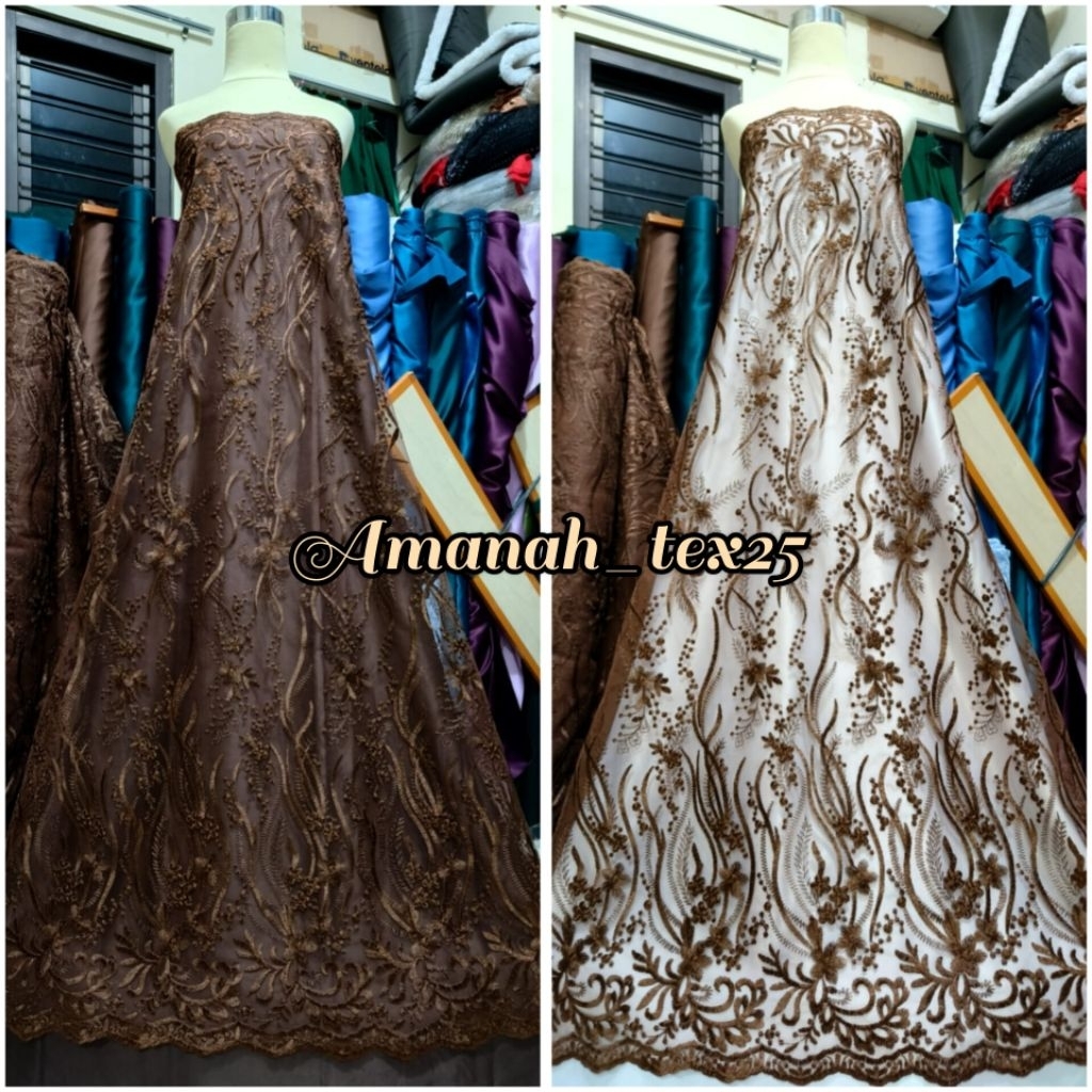 Kain Tille Akar Pinggiran / Bordir Pinggiran / Bordir Tebal / Bahan Kebaya