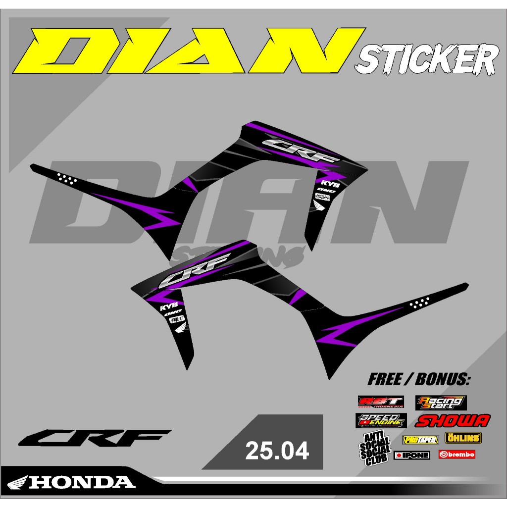 (COD) TERBARU STICKER STRIPING CRF 150 L CRF MERAH PUTIH HITAM STRIPING CRF API CRF 150 ORIGINAL FUL