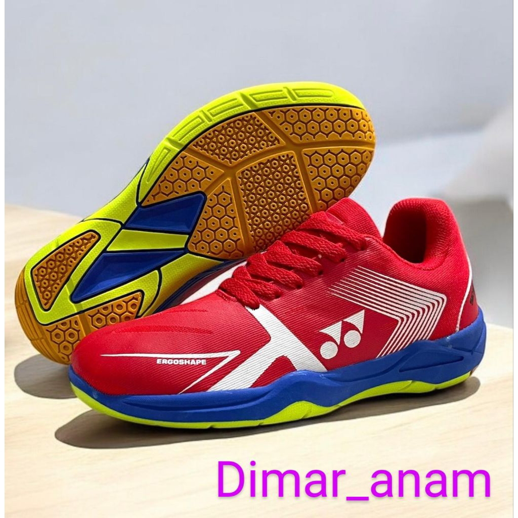 sepatu badminton/bulutangkis anak sol karet anti licin / sepatu badminton anak laki laki anak peremp