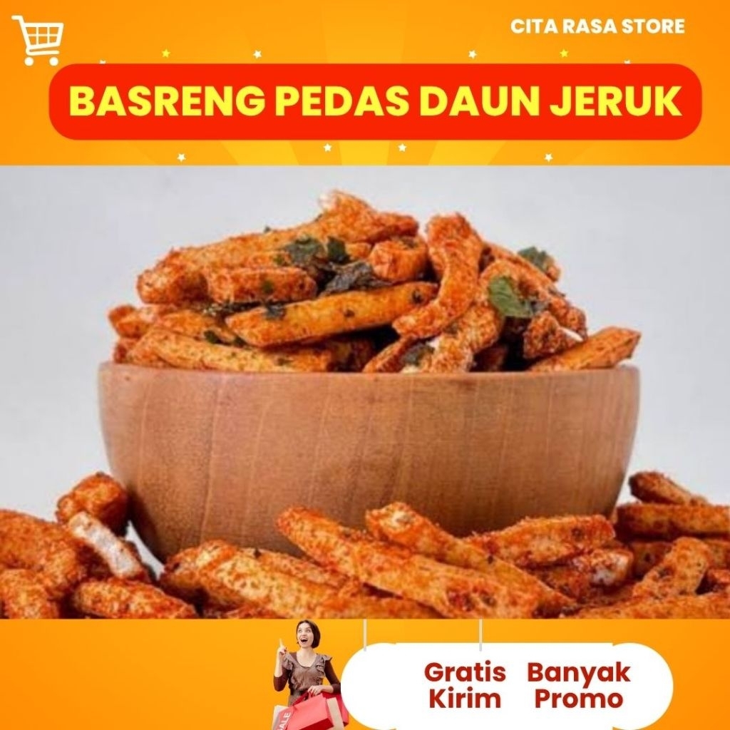 

(1KG) Basreng Viral Stik Pedas Daun Jeruk Baso Goreng Stik Ikan Premium Gurih Renyah Kriuk