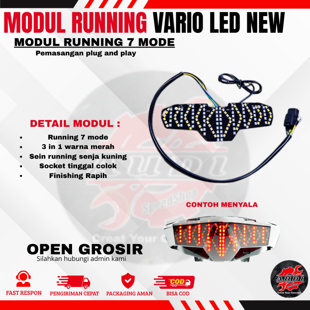 MODUL RUNNING VARIO LED NEW 125 150 RUNING VARIO LED NEW 150 125 HOUSING VARIO LED NEW STOPLAMP VARI
