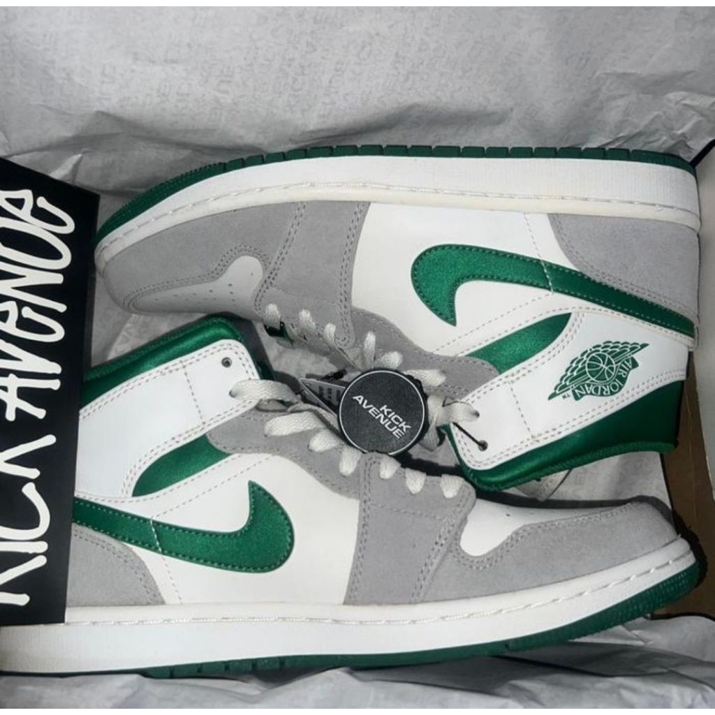 Air Jordan 1 Mid Grey Green ORIGINAL (Bekas)