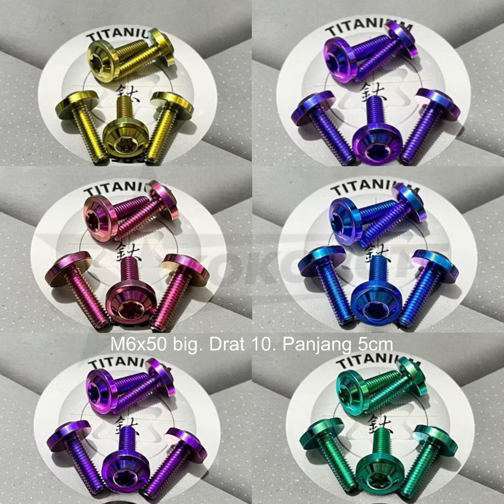 Baut Titanium M 6 x 50 Big Head