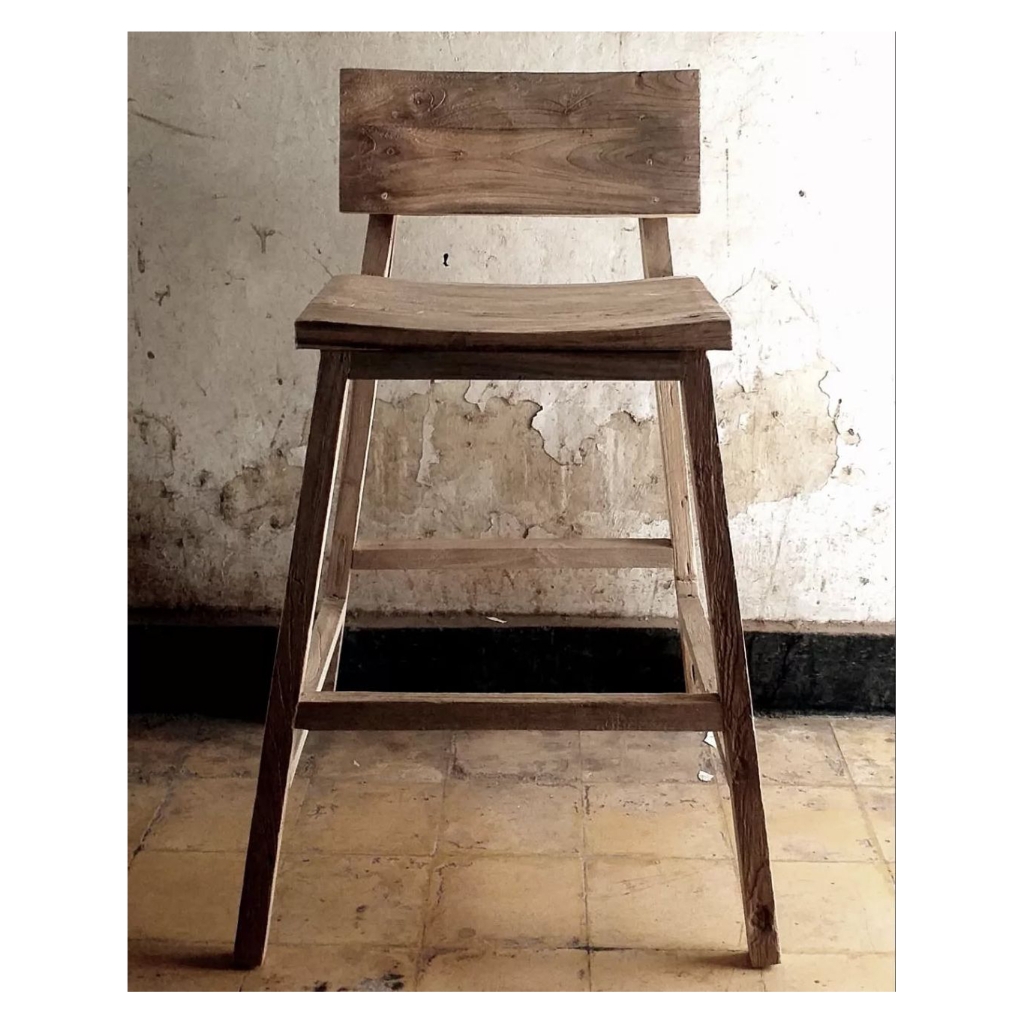 (Kayu Lama) Kursi Bar kursi cafe kayu jati lawasan