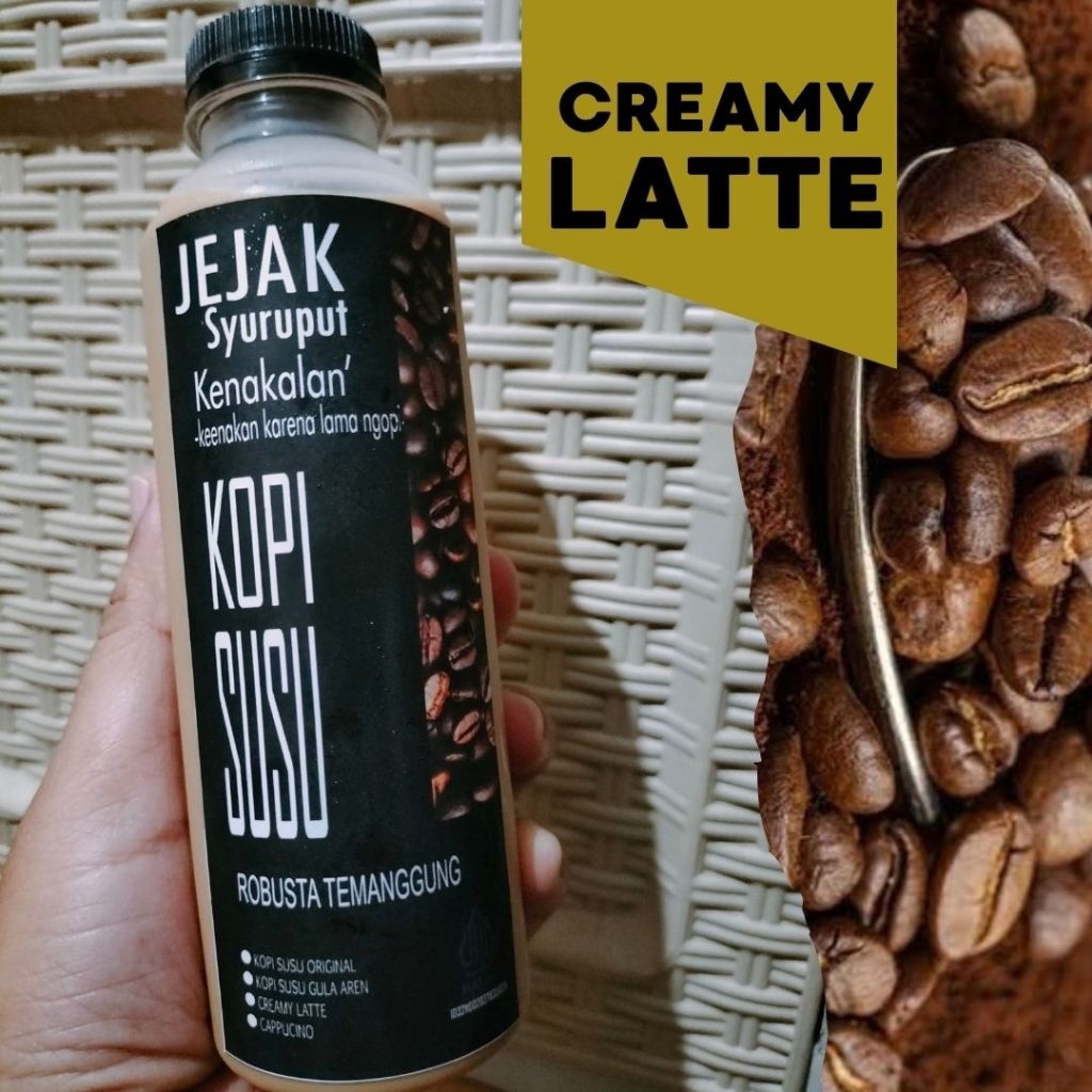 

KOPI SUSU CREAMY LATTE By Jejak Seruput Kopi Biji Asli tanpa Pengawet/Pemanis Buatan Halal Asli Enak
