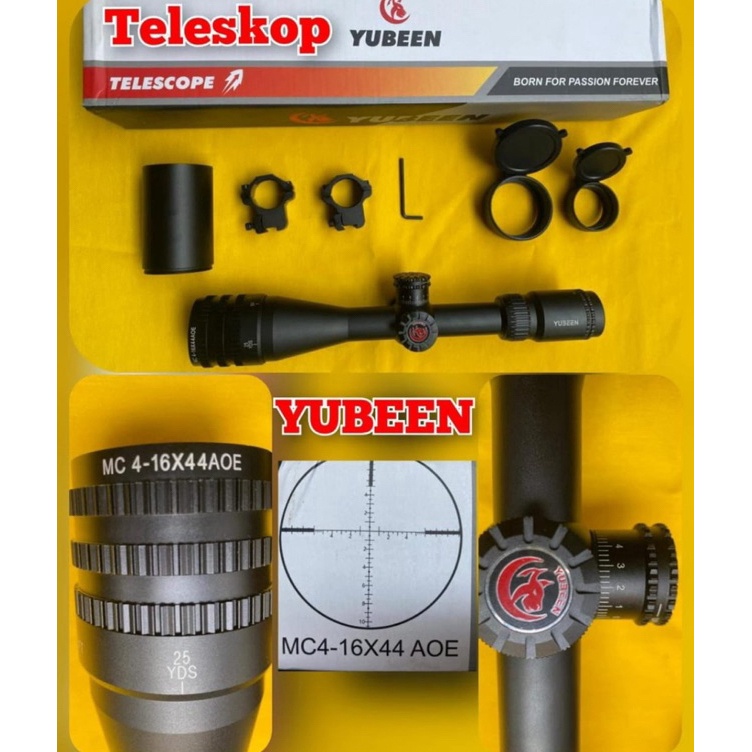KODE J23R Teleskop Yuben Mc 4 16x44 aoe Teleskop Yubeen Teleskop Yuben CL 4 16x44aoe
