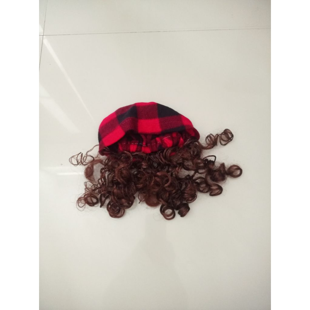 Preloved turban balita rambut curly warna pirang
