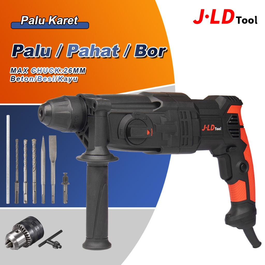 JLD Hammer drill bor rotary Mesin bor palu tembok rotary hammer drill Mesin Bor Beton Impact Drill