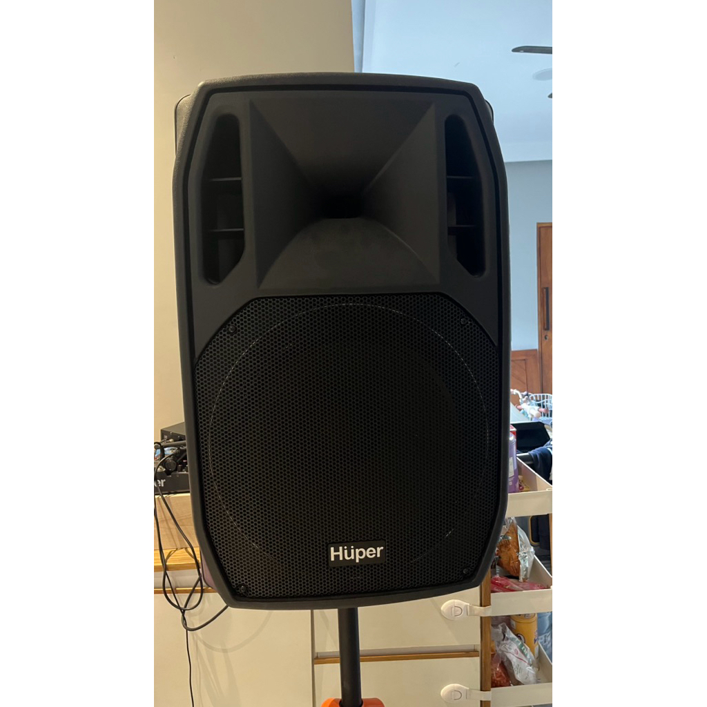 Set Paket Lengkap Huper Speaker Aktif AK15A 15'' (Mic Wirelles SK18 Pro, Tripod H-333, Mixer Creator