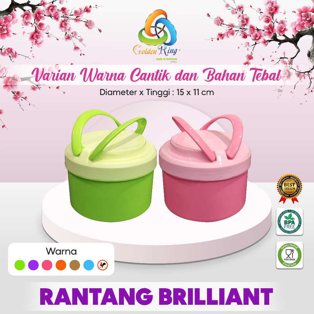 RANTANG BRILLIANT / Rantang Imut / Rantang Anak simpel / Rantang Tren / Rantang Plastik Bulat