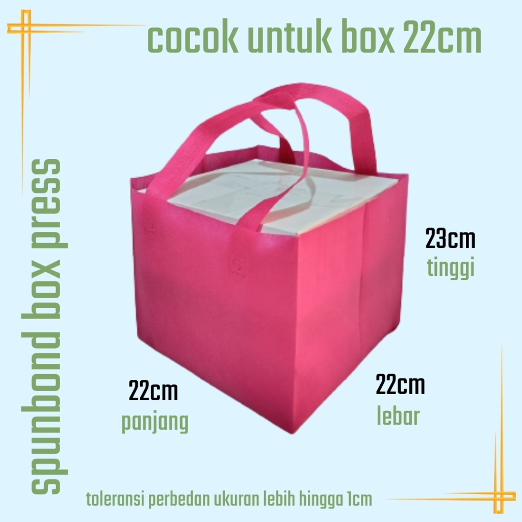 

Spunbond Bag / Tas HLS Box 22x22 / Tas Kotak Nasi Tas Besek Hajatan / Harga Lusinan