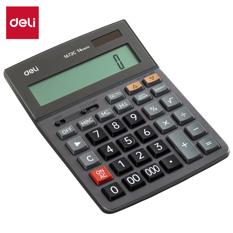 

Deli E1672C Kalkulator - 14 Digits 150 Steps