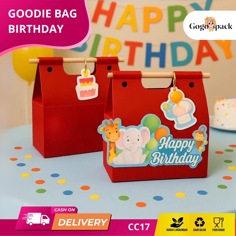 

Paperbag Handle Kayu Goodiebag Box Hampers Kotak Ulang Tahun Anak Souvenir Hadiah Box Jinjing Box Handle Jajan Kuat Tebal CC17