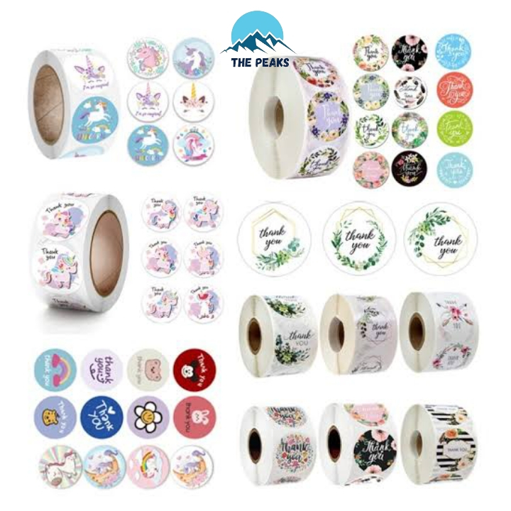 

(The Peaks) Sticker terimakasih Thank You 500 pcs Motif Beraneka Ragam Random