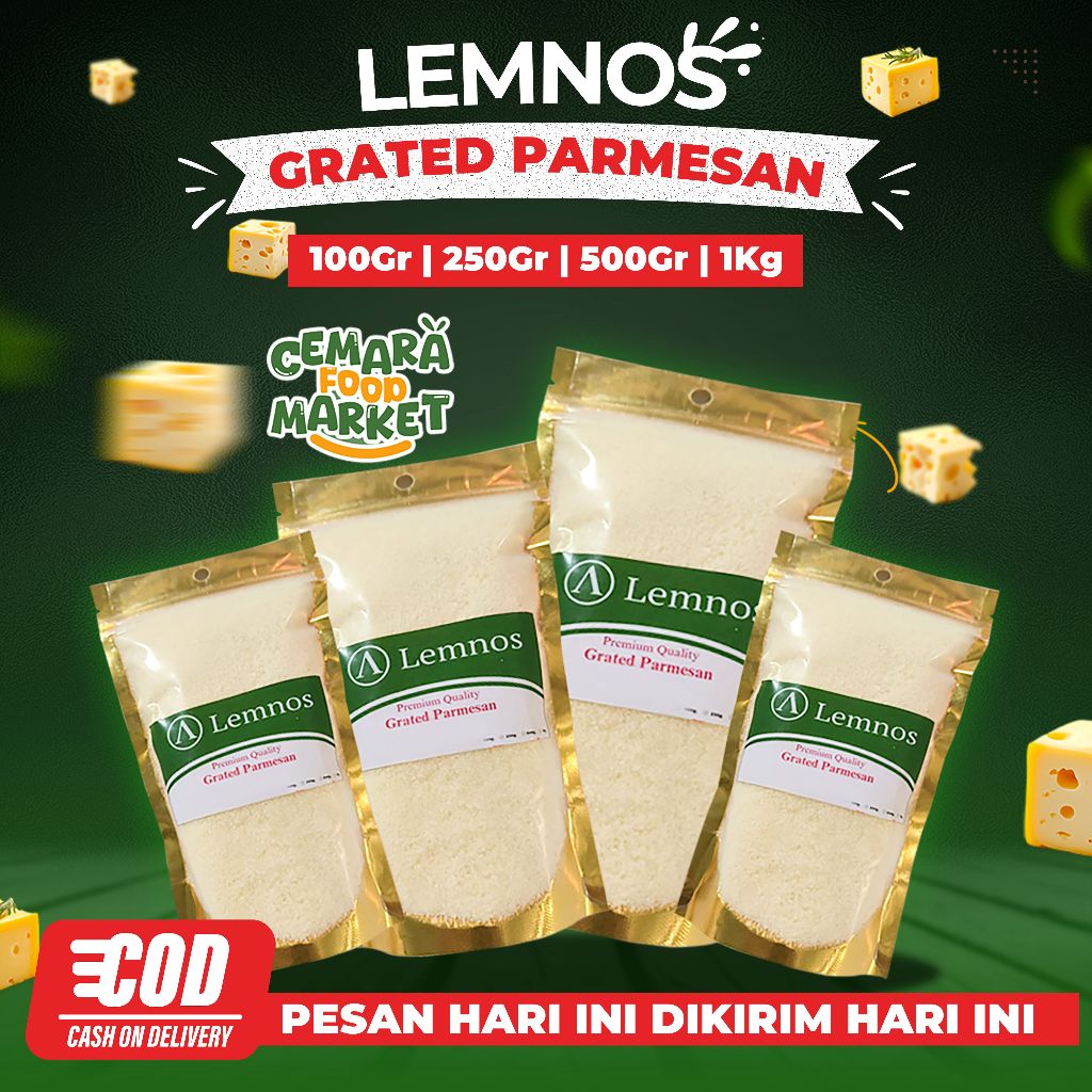 

Lemnos Parmesan Cheese 500 gr / Grated Parmesan / Parmesan Parut / Parmesan Australia / Parmesan Bubuk