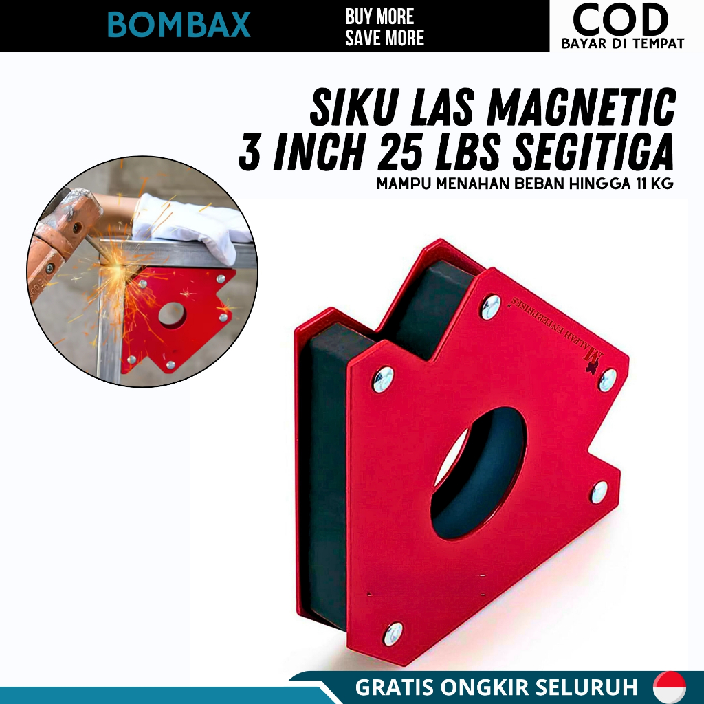 Klem Siku Las Magnet 3inch Klem Siku Sudut Besi 25LBS Magnetic Welding Holder 3INCH 25 LBS KDK
