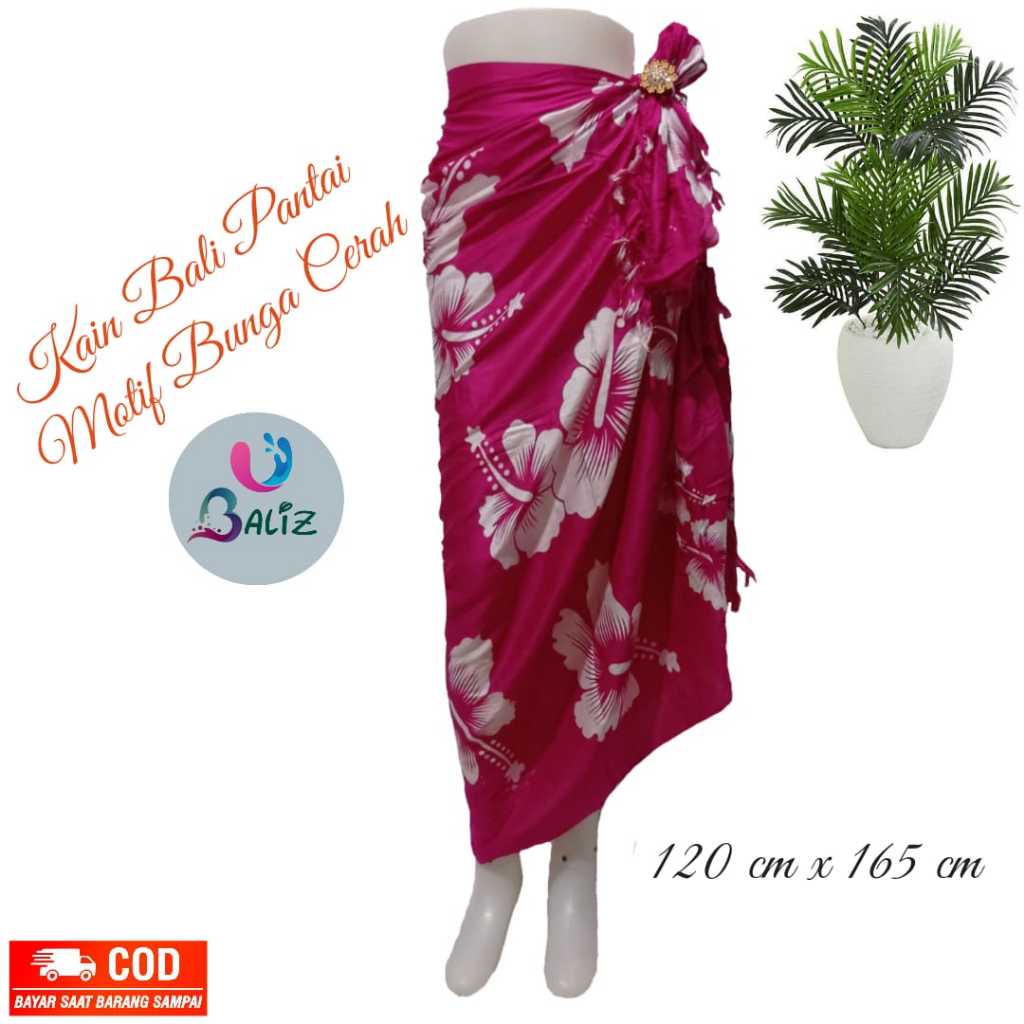 Kain pantai bali motif sari bunga - sarung pantai - kain pantai bali - sarung bali