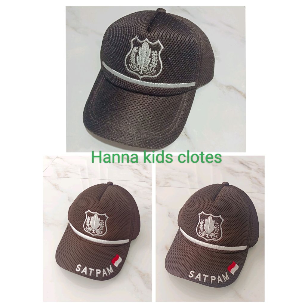 Topi Satpam coklat topi satpam list terbaru topi satpam kain coklat
